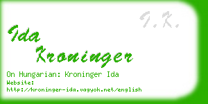 ida kroninger business card